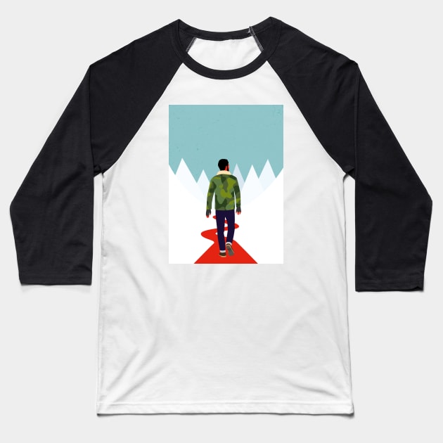 Winter Walk Poster Baseball T-Shirt by Shwin